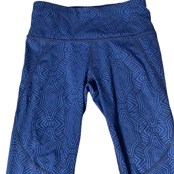 Sweaty Betty London the power leggings blue/black xs workout gym patterned - Picture 2 of 4